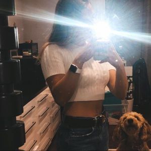 knitted crop sweater